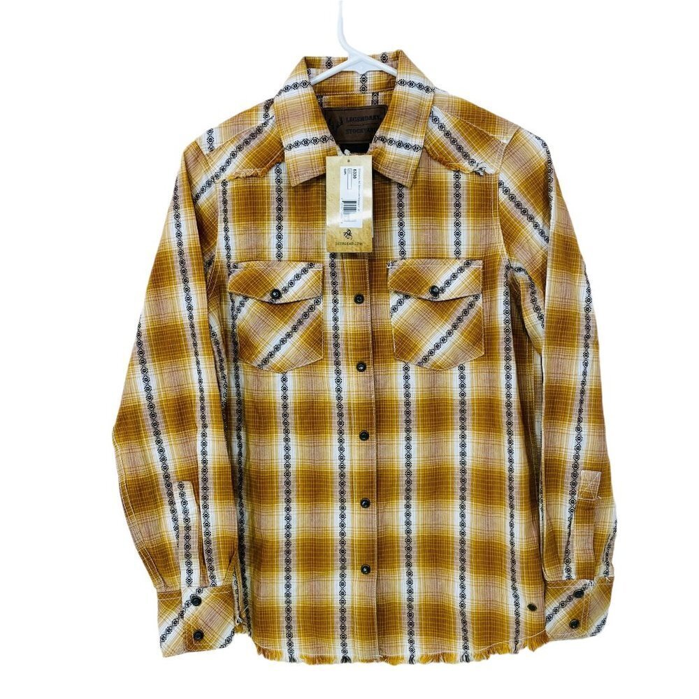 NWT Legendary‎ Stockyards Women's XS All American Western Plaid Shirt NEW